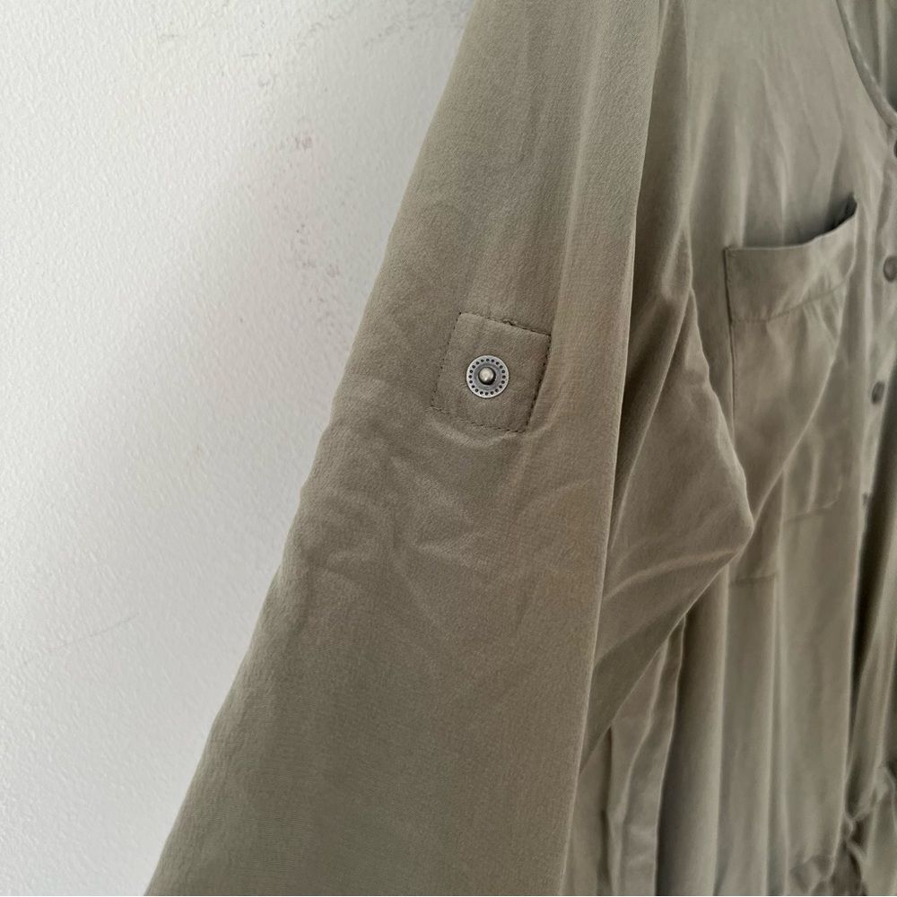 Club Monaco Olive Green Mini Shirt Dress - Picture 7 of 14
